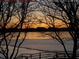 Charles River Nearly Frozen, Again, Sunset in Boston