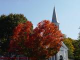 Fall Foliage and Spire, Concord, Massachusetts