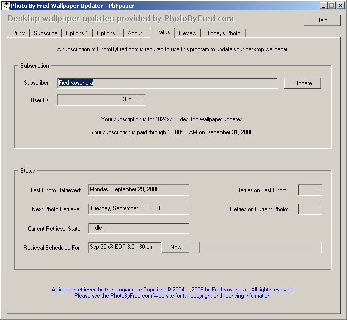 illustration of the PbFpaper Status page